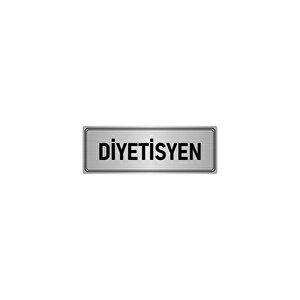 Metal Yönlendirme Levhası, Departman Kapı İsimliği Diyetisyen 7x20 Cm Gümüş Renk