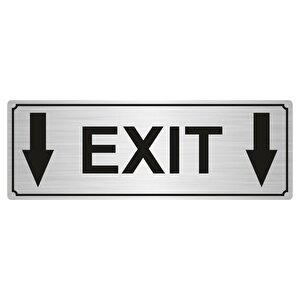 Exit Yönlendi̇rme Levhasi 10cmx20cm Gümüş Renk Metal