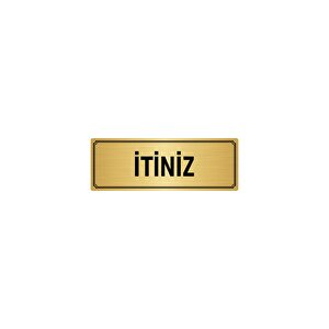 Metal Yönlendirme Levhası, Departman Kapı İsimliği İtiniz 7x20 Cm Altın Renk