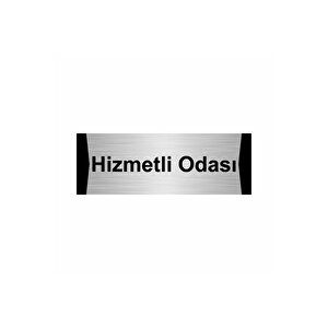 Hizmetli Odası 7x20cm Gümüş Renk Metal Yönlendirme Levhası