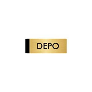 Metal Yönlendirme Levhası, Departman Kapı Isimliği Depo 5x20 Cm Altın Renk