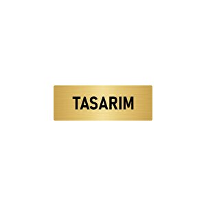 Metal Yönlendirme Levhası, Departman Kapı İsimliği Tasarım 7x20 Cm Altın Renk
