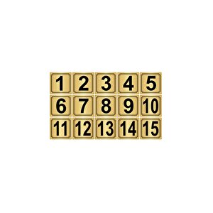 Metal Kapı,masa,dolap Numarası 15cmx15cm 15 Adet (1..15) Altın Renk Metal