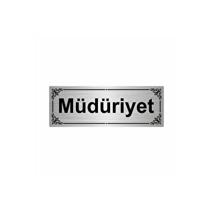 Müdüriyet 7x20cm Gümüş Renk Metal Yönlendirme Levhası