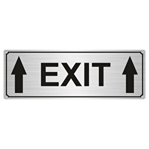 Exit Yönlendi̇rme Levhasi 10cmx20cm Gümüş Renk Metal