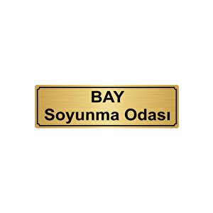 Bay Soyunma Odasi Yönlendi̇rme Levhasi 10cmx20cm Altin Renk Metal
