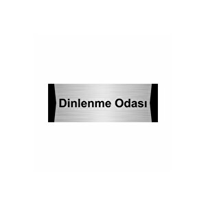 Dinlenme Odası 5x20cm Gümüş Renk Metal Yönlendirme Levhası