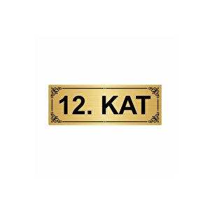 12.kat  7x20cm Altın Renk Metal Yönlendirme Levhası