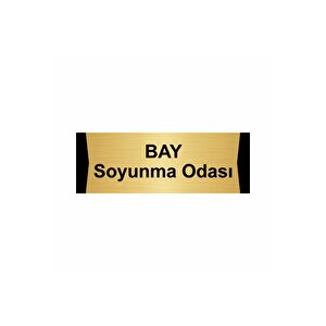 Bay Soyunma Odası 5x20cm Altın Renk Metal Yönlendirme Levhası