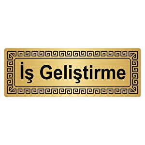 İş Geliştirme 7cmx20cm Metal Yönlendi̇rme Levhasi Altin Renk Metal
