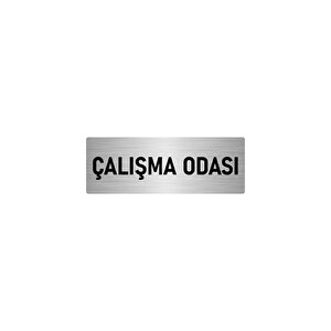 Metal Yönlendirme Levhası, Departman Kapı İsimliği Çalışma Odası 10x20 Cm Gümüş Renk