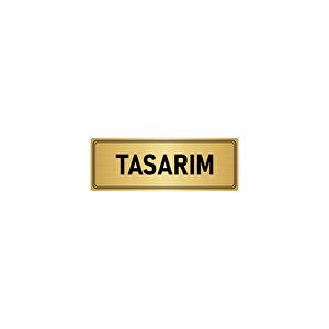 Metal Yönlendirme Levhası, Departman Kapı İsimliği Tasarım 5x20 Cm Altın Renk