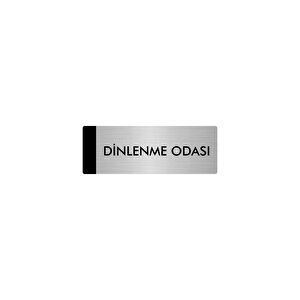 Metal Yönlendirme Levhası, Departman Kapı Isimliği Dinlenme Odası 10x20 Cm Gümüş Renk