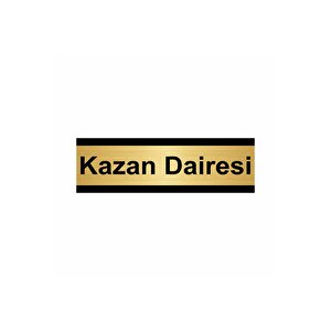 Kazan Dairesi 7x20cm Altın Renk Metal Yönlendirme Levhası