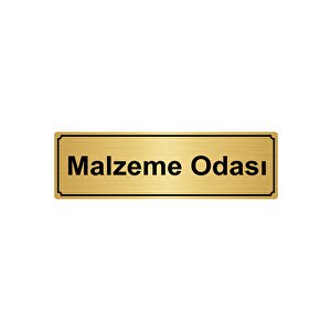 Malzeme Odasi Yönlendi̇rme Levhasi 10cmx20cm Altin Renk Metal