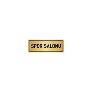 Metal Yönlendirme Levhası, Departman Kapı İsimliği Spor Salonu 7x20 Cm Altın Renk
