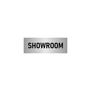 Metal Yönlendirme Levhası, Departman Kapı İsimliği Showroom 7x20 Cm Gümüş Renk