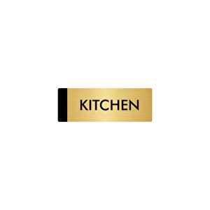 Metal Yönlendirme Levhası, Departman Kapı Isimliği Kitchen 7x20 Cm Altın Renk