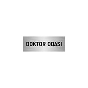 Metal Yönlendirme Levhası, Departman Kapı İsimliği Doktor Odası 10x20 Cm Gümüş Renk