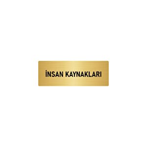 Metal Yönlendirme Levhası, Departman Kapı İsimliği İnsan Kaynakları 5x20 Cm Altın Renk