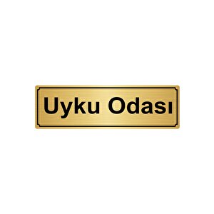 Uyku Odasi Yönlendi̇rme Levhasi 7cmx20cm Altin Renk Metal