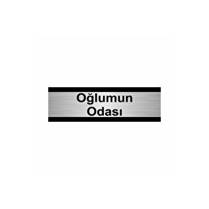 Oğlumun Odası 5x20cm Gümüş Renk Metal Yönlendirme Levhası