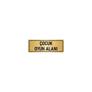 Metal Yönlendirme Levhası, Departman Kapı İsimliği Çocuk Oyun Alanı 7x20 Cm Altın Renk