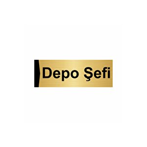 Depo Şefi 10x20cm Altın Renk Metal Yönlendirme Levhası