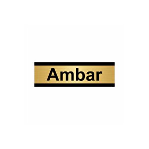 Ambar 5x20cm Altın Renk Metal Yönlendirme Levhası
