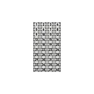 Metal Kapı Masa Dolap Numara Levhası 10x15cm Gümüş Renk 40 Adet (1…40)
