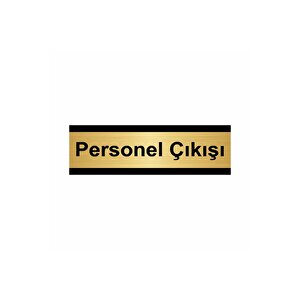 Personel Çıkışı 10x20cm Altın Renk Metal Yönlendirme Levhası