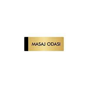 Metal Yönlendirme Levhası, Departman Kapı Isimliği Masaj Odası 7x20 Cm Altın Renk