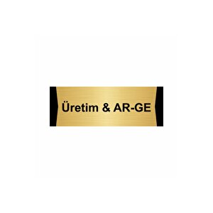 Üretim & Ar-ge 7x20cm Altın Renk Metal Yönlendirme Levhası