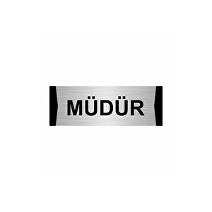 Müdür 7x20cm Gümüş Renk Metal Yönlendirme Levhası