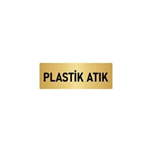 Metal Yönlendirme Levhası, Departman Kapı İsimliği Plastik Atık 10x20 Cm Altın Renk