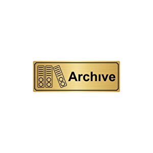 Archive Yönlendi̇rme Levhasi 7cmx20cm Altin Renk Metal