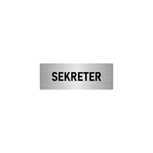 Metal Yönlendirme Levhası, Departman Kapı İsimliği Sekreter 5x20 Cm Gümüş Renk