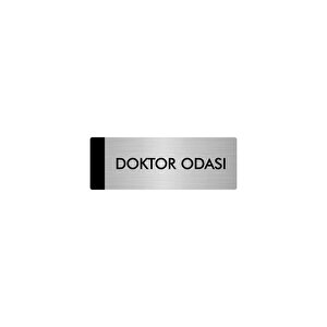 Metal Yönlendirme Levhası, Departman Kapı Isimliği Doktor Odası 5x20 Cm Gümüş Renk