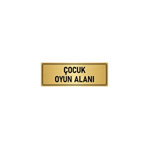 Metal Yönlendirme Levhası, Departman Kapı İsimliği Çocuk Oyun Alanı 10x20 Cm Altın Renk