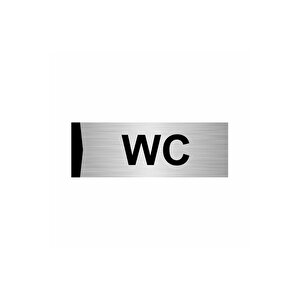 Wc 5x20cm Gümüş Renk Metal Yönlendirme Levhası