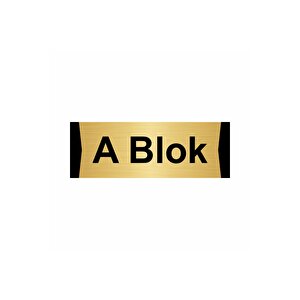 A Blok 5x20cm Altın Renk Metal Yönlendirme Levhası