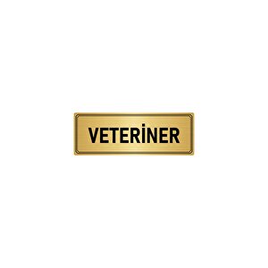 Metal Yönlendirme Levhası, Departman Kapı İsimliği Veteriner 7x20 Cm Altın Renk