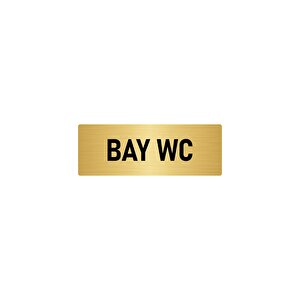 Metal Yönlendirme Levhası, Departman Kapı İsimliği Bay Wc 5x20 Cm Altın Renk