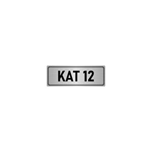 Metal Yönlendirme Levhası, Departman Kapı İsimliği Kat 12 7x20 Cm Gümüş Renk