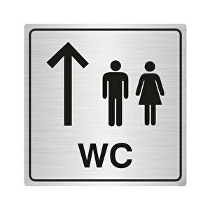Wc Yönlendi̇rme Levhasi Bay Bayan 15cmx15cm Sy04 Gümüş Renk
