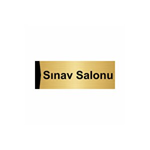 Sınav Salonu 10x20cm Altın Renk Metal Yönlendirme Levhası