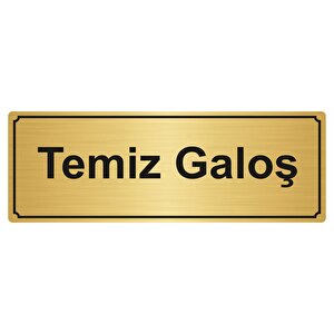 Temi̇z Galoş Yönlendi̇rme Levhasi 5cmx20cm Altin Renk Metal