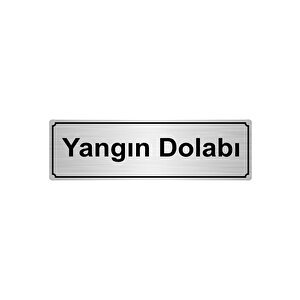 Yangin Dolabi Yönlendi̇rme Levhasi 10cmx20cm Gümüş Renk Metal