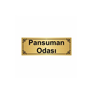 Pansuman Odası 7x20cm Altın Renk Metal Yönlendirme Levhası