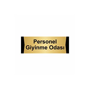 Personel Giyinme Odası 10x20cm Altın Renk Metal Yönlendirme Levhası